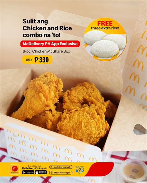 Enjoy a FREE Chicken McDo meal .